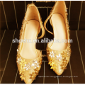 ladies shining golden evening shoes for women